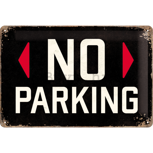 Metalna tabla - No Parking (crna)