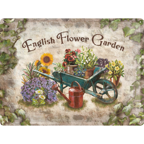Metalna tabla: English Flower Garden - 30x40 cm