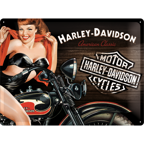 Metalna tabla - Harley-Davidson (Motorkářka)