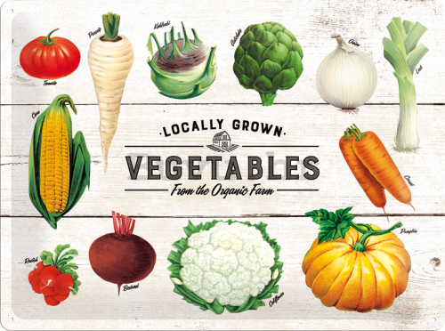 Metalna tabla - Locally Grown Vegetables