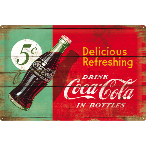 Metalna tabla: Coca-Cola (vobojnica) - 40x60 cm