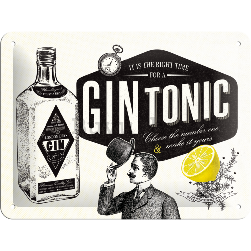 Metalna tabla: Gin Tonic - 20x15 cm