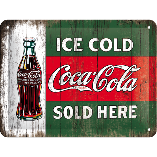 Metalna tabla: Coca-Cola (Sold Here) - 15x20 cm