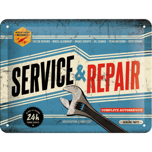 Metalna tabla: Service & Repair - 15x20 cm