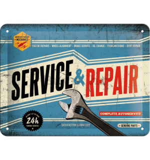 Metalna tabla: Service & Repair - 15x20 cm