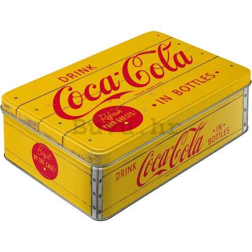 Metalna doza ravna - Coca-Cola (žuti logotip)
