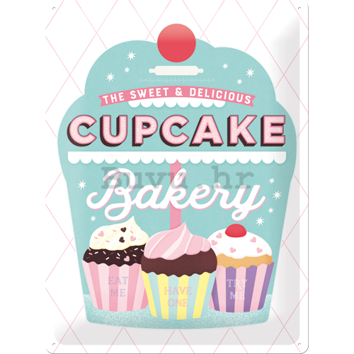 Metalna tabla: Cupcake Bakery - 40x30 cm