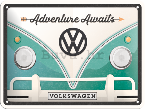 Metalna tabla: Volkswagen Adventure Awaits - 15x20 cm