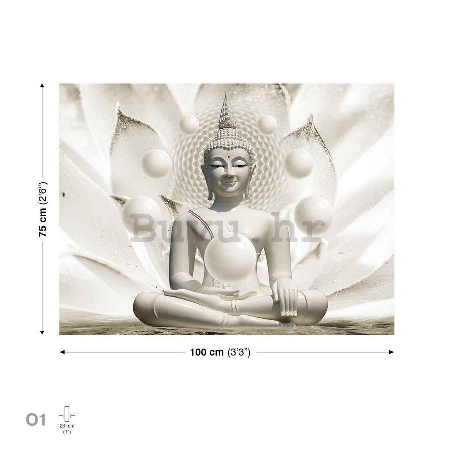Slika na platnu: Bijeli budha - 75x100 cm
