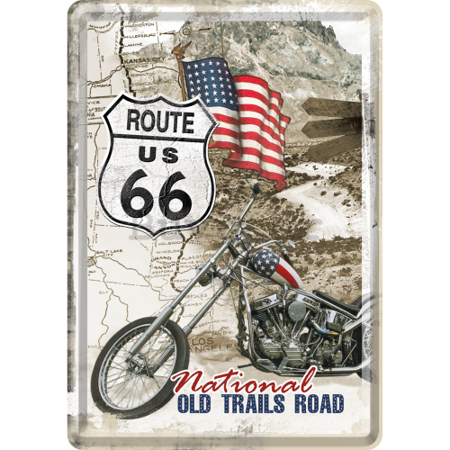 Metalna razglednica - Route 66 National Old Trails Road