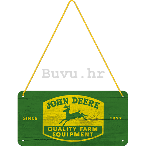 Metalna viseća tabla: John Deere (Quality Farm Equipment) - 10x20 cm