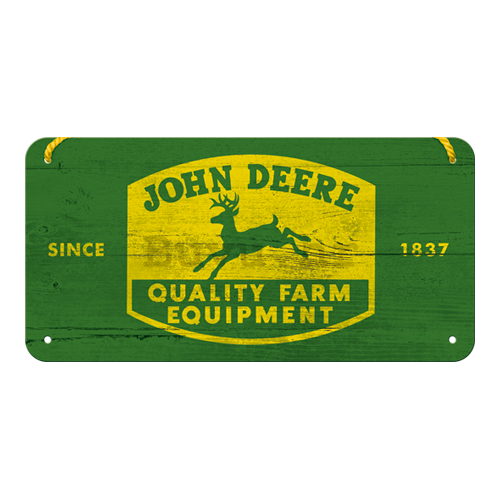 Metalna viseća tabla: John Deere (Quality Farm Equipment) - 10x20 cm