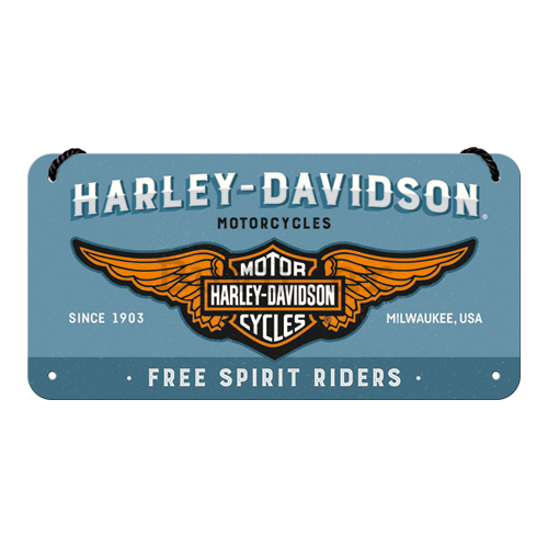 Metalna viseća tabla: Harley-Davidson (Free Spirit Riders) - 10x20 cm