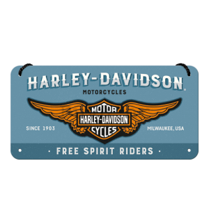 Metalna viseća tabla: Harley-Davidson (Free Spirit Riders) - 10x20 cm