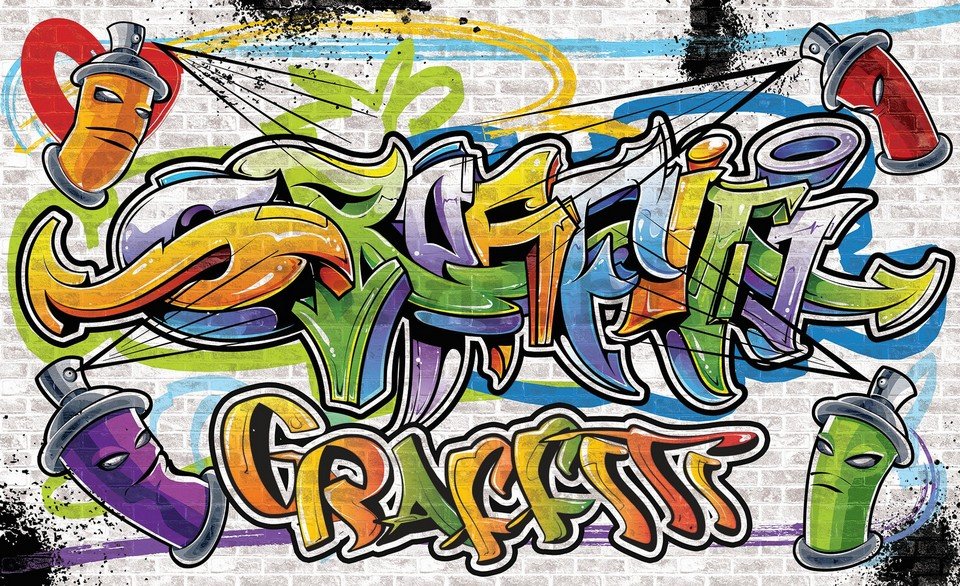 Foto tapeta Vlies: Graffiti (5) - 254x368 cm