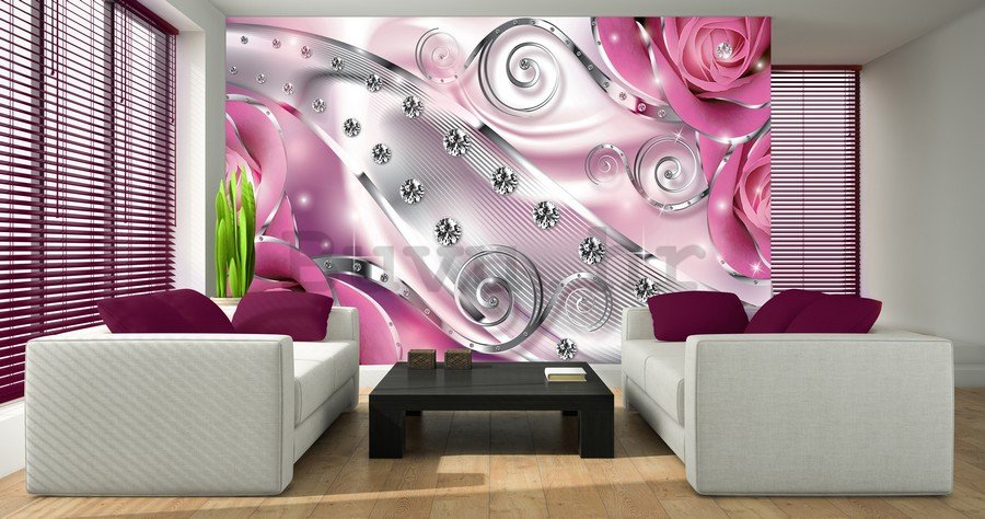 Foto tapeta Vlies: Luksuzna apstrakcija (ružičasta) - 254x368 cm