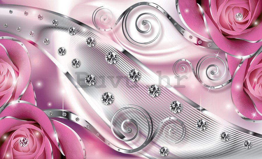 Foto tapeta Vlies: Luksuzna apstrakcija (ružičasta) - 254x368 cm