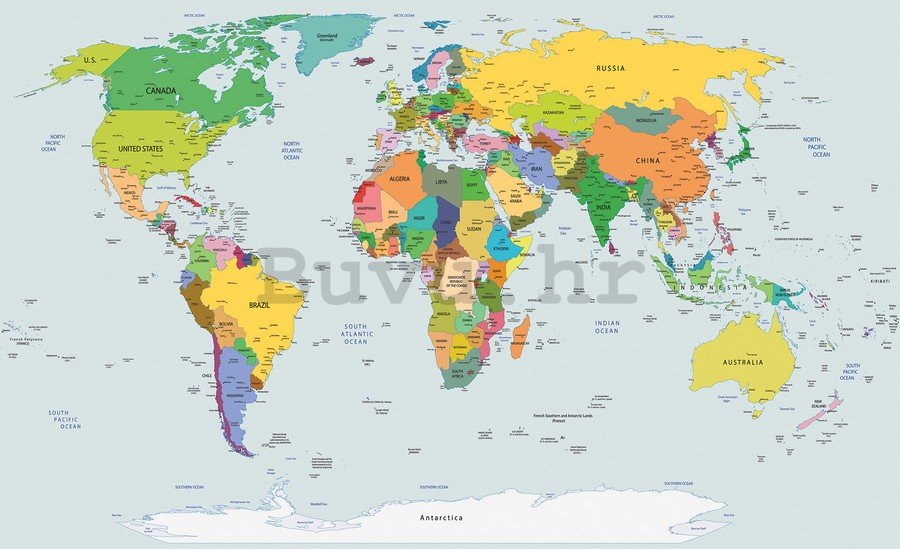Foto tapeta Vlies: Karta svijeta (2) - 254x368 cm