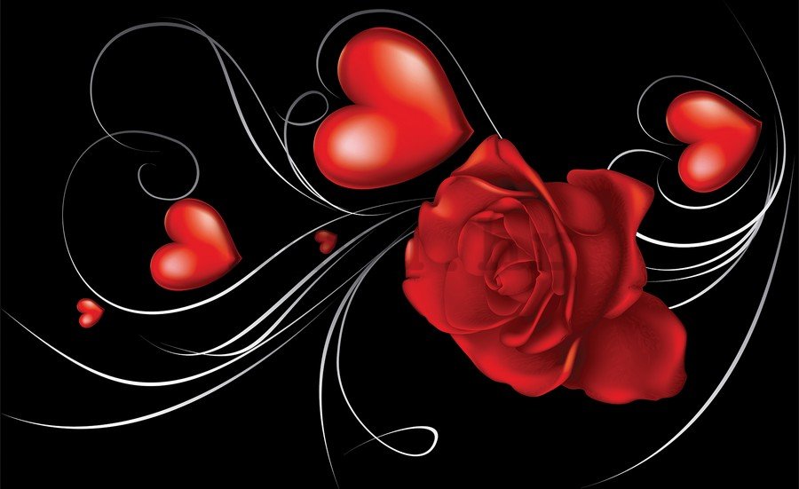 Foto tapeta Vlies: Ruže i Srce - 254x368 cm