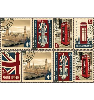 Foto tapeta: Poštanske marke Velika Britanija - 184x254 cm