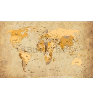 Foto tapeta Vlies: Karta svijeta (Vintage) - 254x368 cm