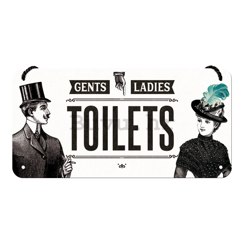 Metalna viseća tabla: Gents and Ladies Toilets - 10x20 cm