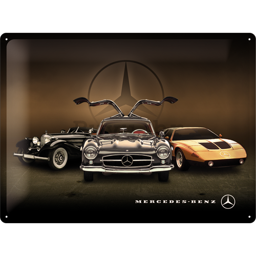 Metalna tabla: Mercedes-Benz (tri automobila) - 30x40 cm