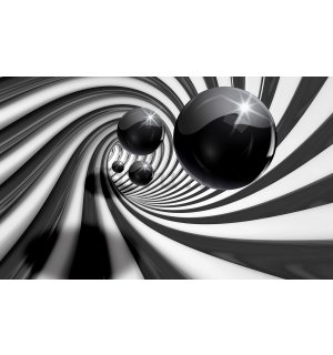 Foto tapeta Vlies: Crne kuglice i spirala - 254x368 cm