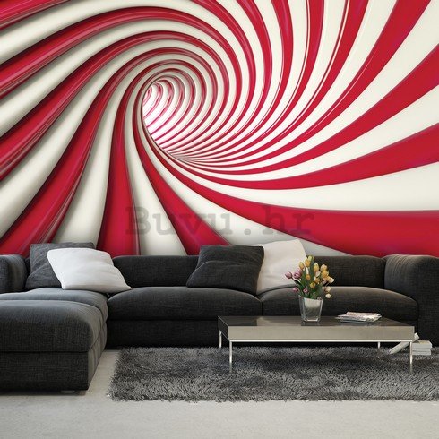 Foto tapeta: Crvena spirala - 254x368 cm
