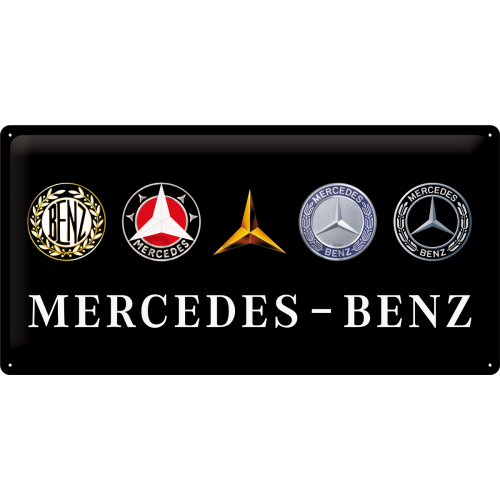 Metalna tabla: Mercedes-Benz (logotipi) - 50x25 cm