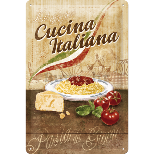 Metalna tabla: Cucina Italiana - 30x20 cm