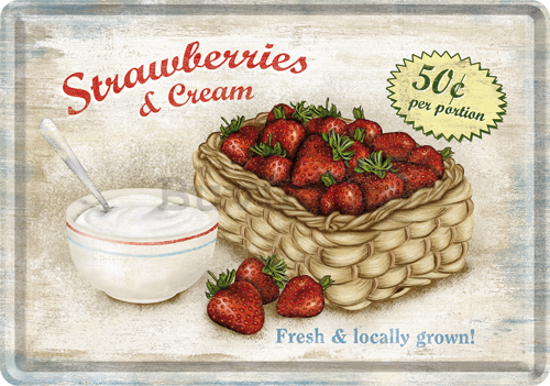 Metalna razglednica - Strawberries & Cream
