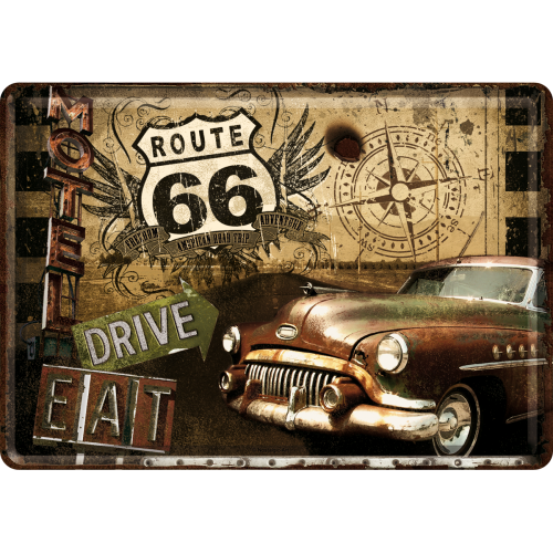 Metalna razglednica - Route 66 (Drive, Eat) 