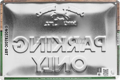 Metalna tabla: John Deere (Parking Only) - 20x30 cm