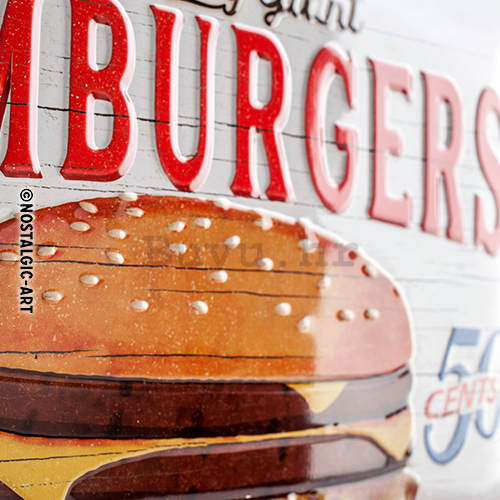 Metalna tabla: Epic Juicy Giant Hamburgers - 30x40 cm