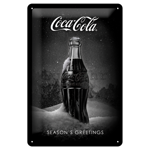 Metalna tabla: Coca-Cola Black Special Edition (Season's Greetings) - 30x20 cm