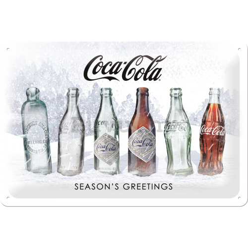 Metalna tabla: Coca-Cola White Special Edition (Season's Greetings) - 30x20 cm