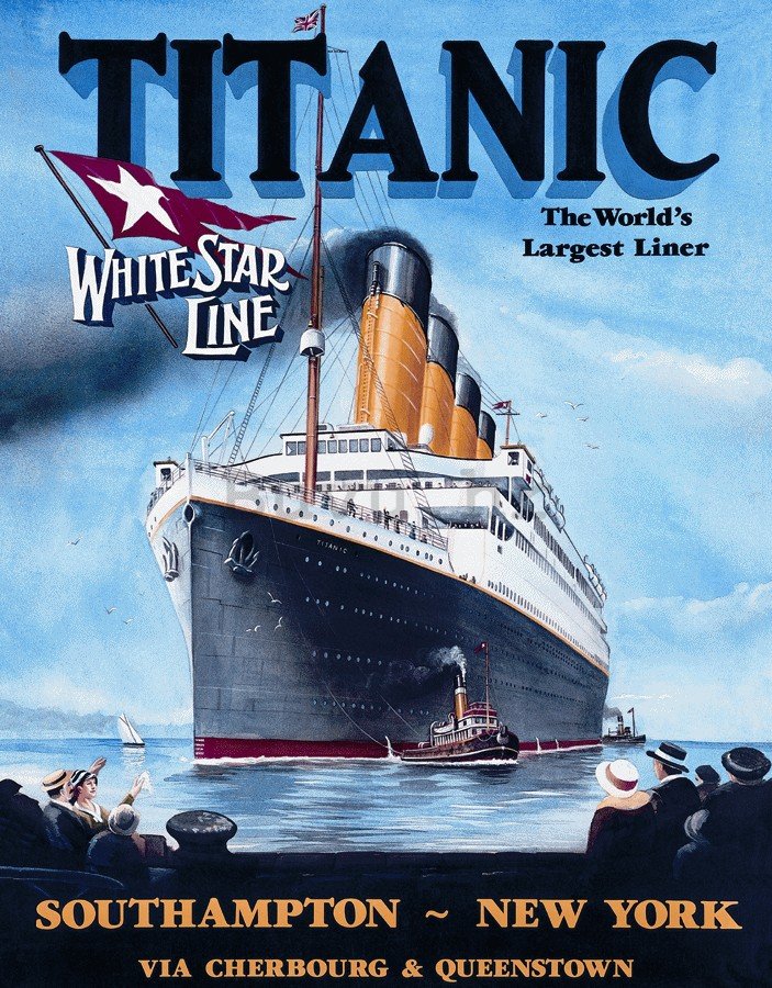 Metalna tabla - Titanic (White Star)