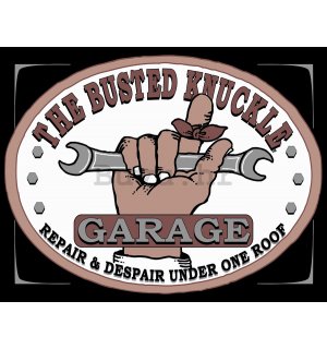 Metalna tabla: Busted Knuckle Garage - 30x40 cm