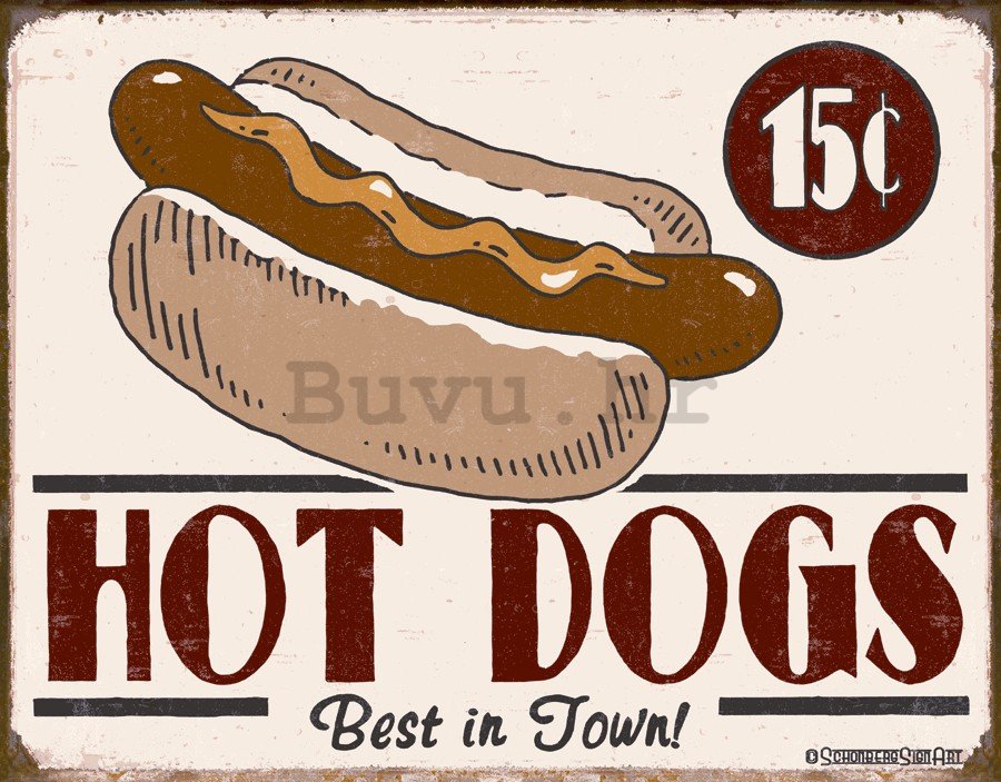 Metalna tabla: Hot Dogs - 30x40 cm