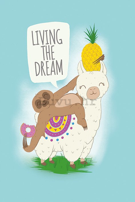 Poster - Living the Dream (Llama nad Sloth)