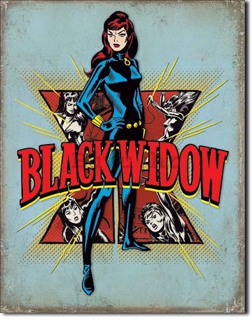 Metalna tabla - Black Widow (Retro)