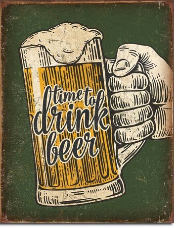 Metalna tabla - Time To Drink Beer