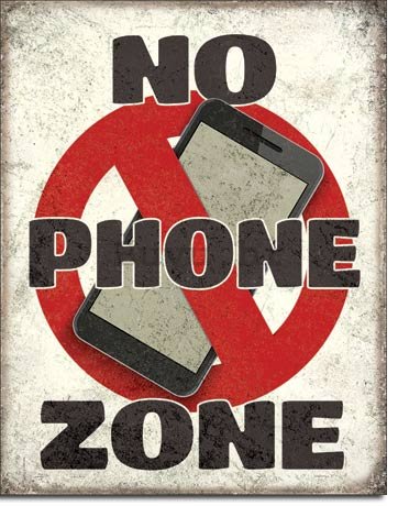 Metalna tabla - No Phone Zone