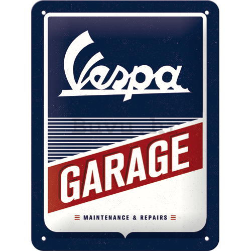 Metalna tabla: Vespa Garage - 20x15 cm