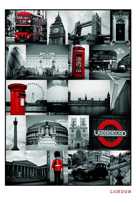 Poster - London (RED COLLAGE)