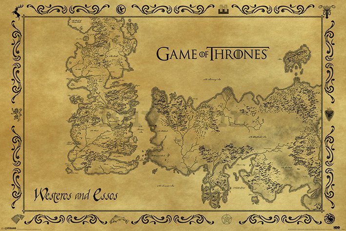 Poster - Game of Thrones (drevna karta)
