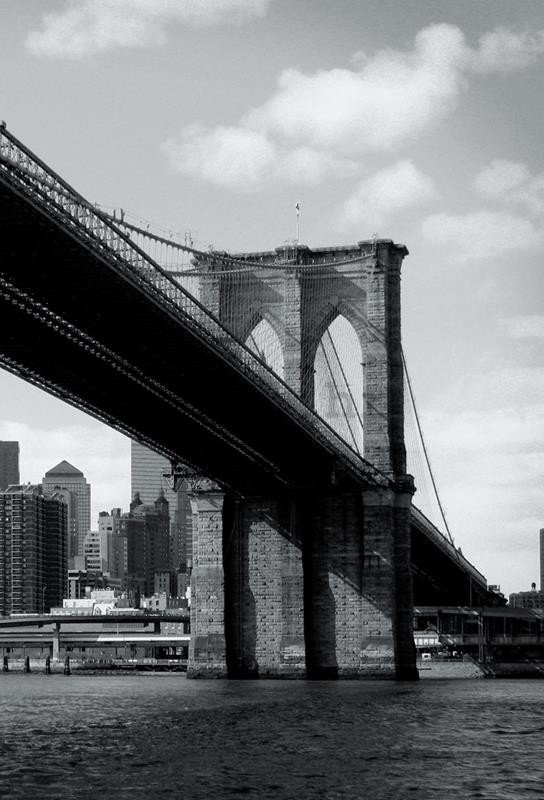 Foto tapeta: Crno-bijeli Brooklyn Bridge (4) - 158x232 cm