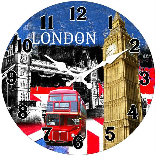 Zidni stakleni sat - London (2)