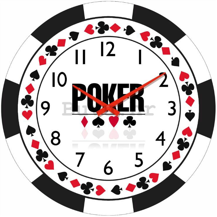 Zidni stakleni sat - Poker